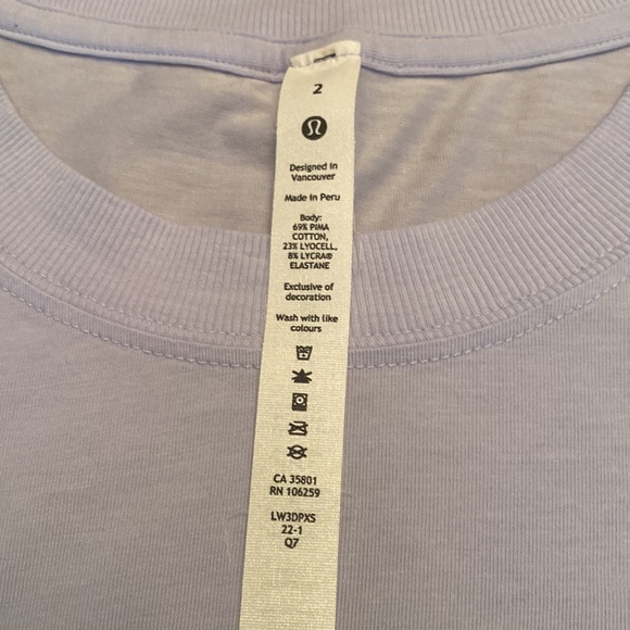Lululemon All Yours Crop Tee - size 2 in pastel blue - Picture 5 of 5